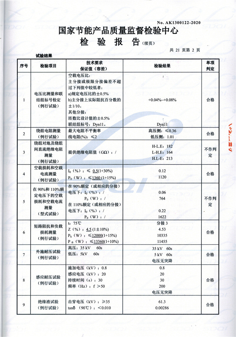 高低压试验报告-S11-1250容城容城容城油浸式变压器-2.jpg